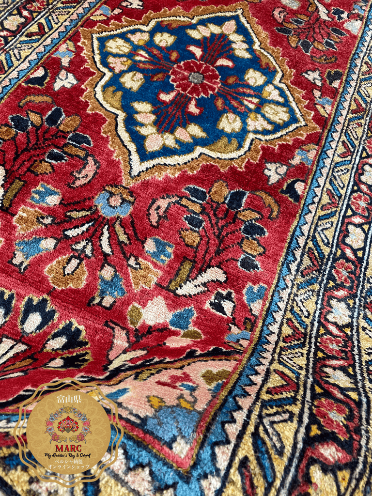ルードバー産 ペルシャ絨毯 141×78cm - カーペット、ラグ、マット