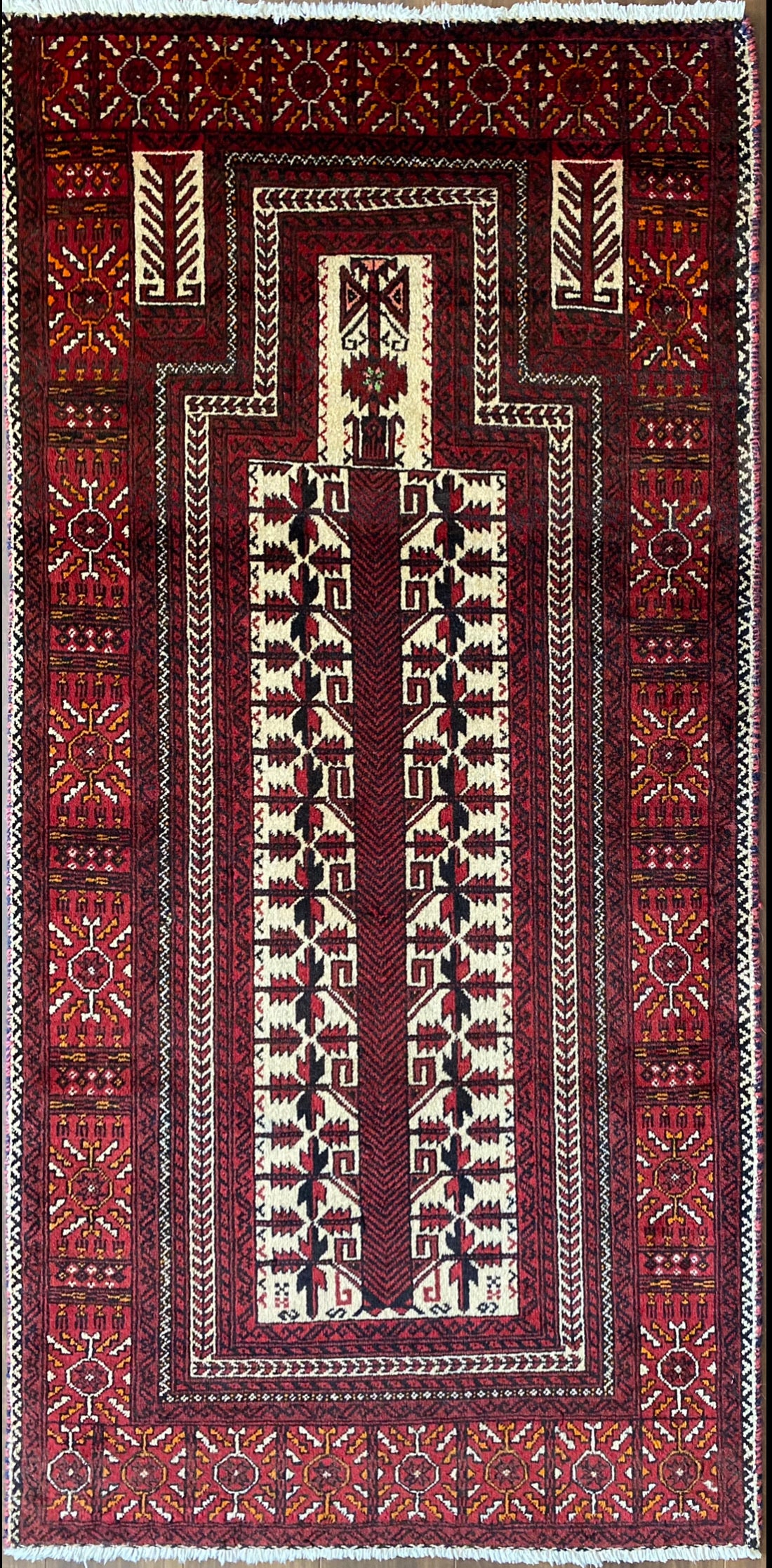 バルーチ族 トライバルラグ ペルシャ絨毯 168×83cm-