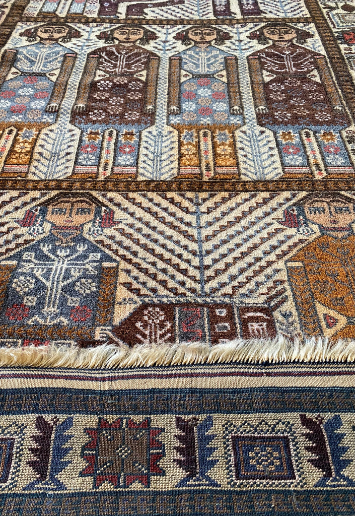 アンティーク バルーチ族 トライバルラグ ペルシャ絨毯 203×111cm 