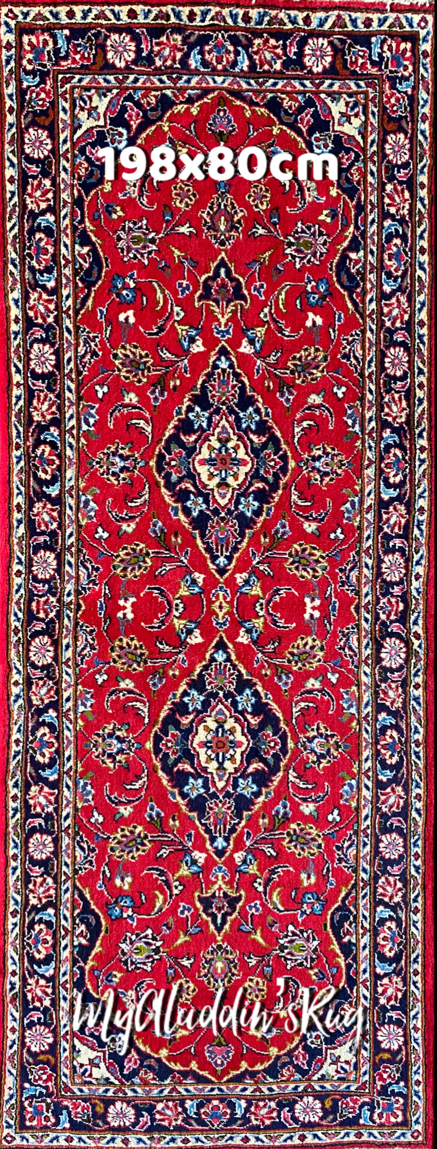 ルードバー産 ペルシャ絨毯 116×75cmアンティーク - ラグ